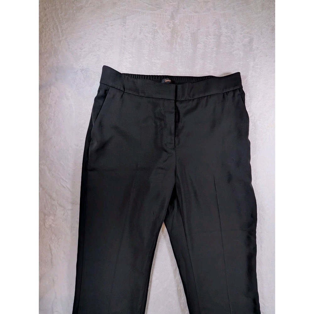 Quince Womens Black Ultra-Stretch Ponte Straight Leg Pants Size 16 Office Casual - Picture 4 of 11